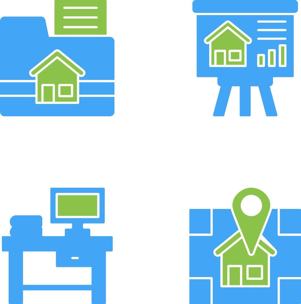 Folder and Presentation Icon vector