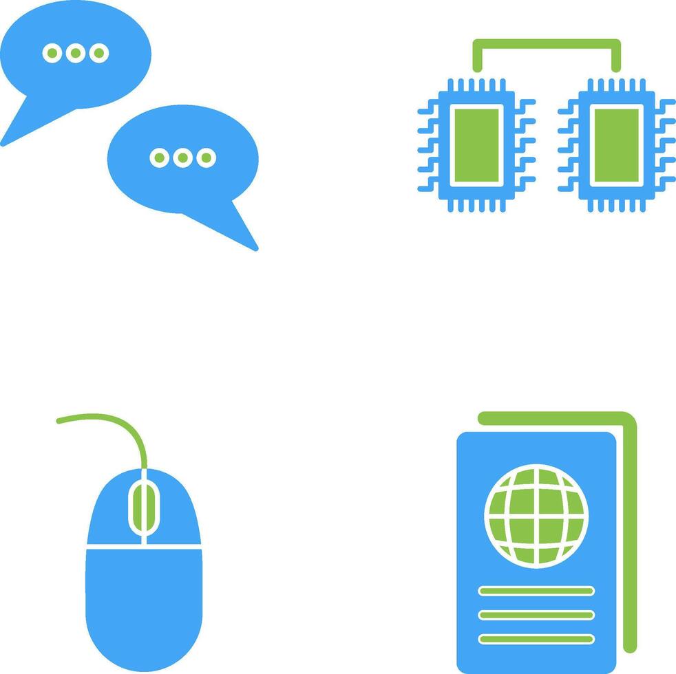 Conversation Bubbles and Processors Connected Icon vector