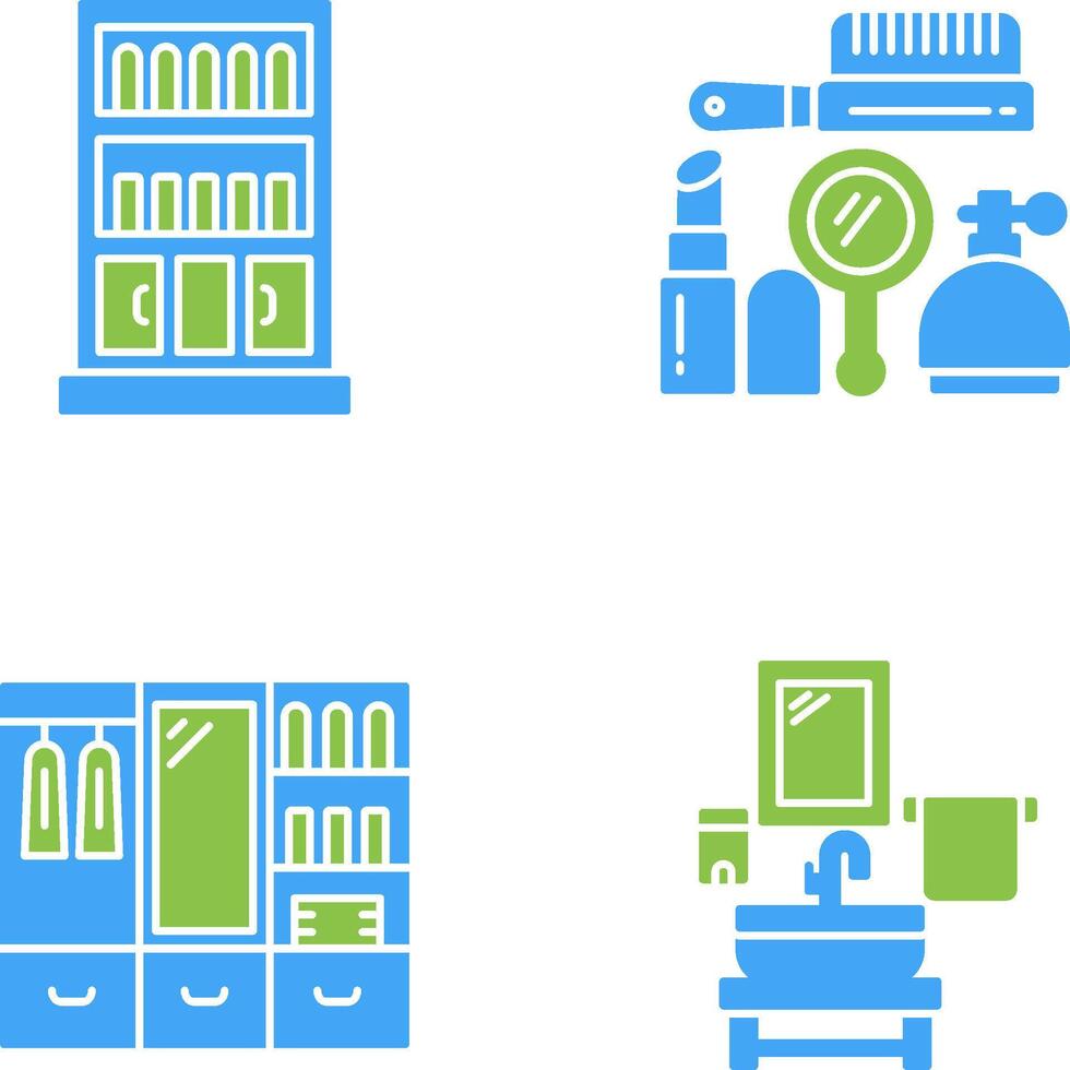 Book Shelf and Makeup Icon vector