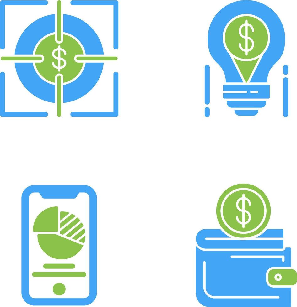 Target and Light Bulb Icon vector