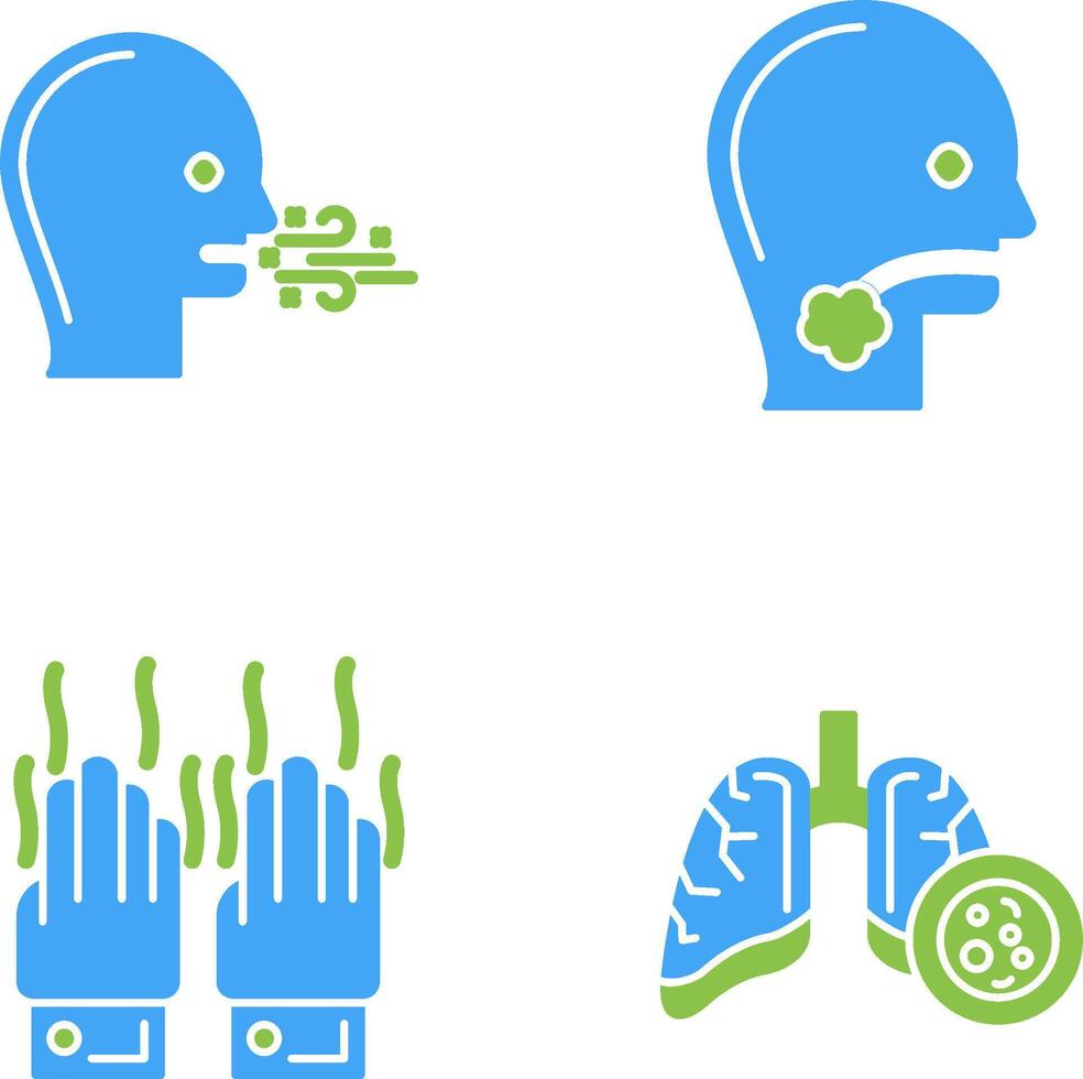 Bad Breath and Throat Cancer Icon vector