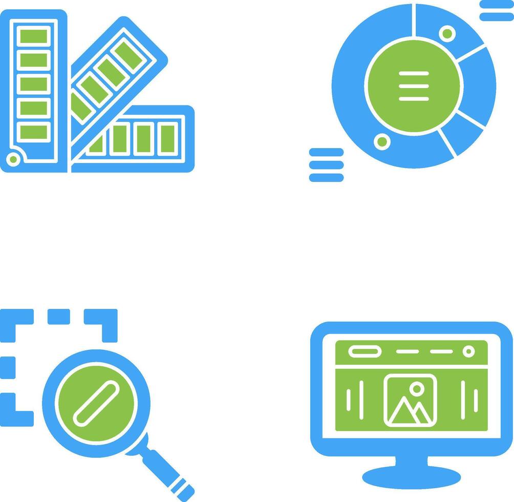 Pie Chart and Pantone Icon vector