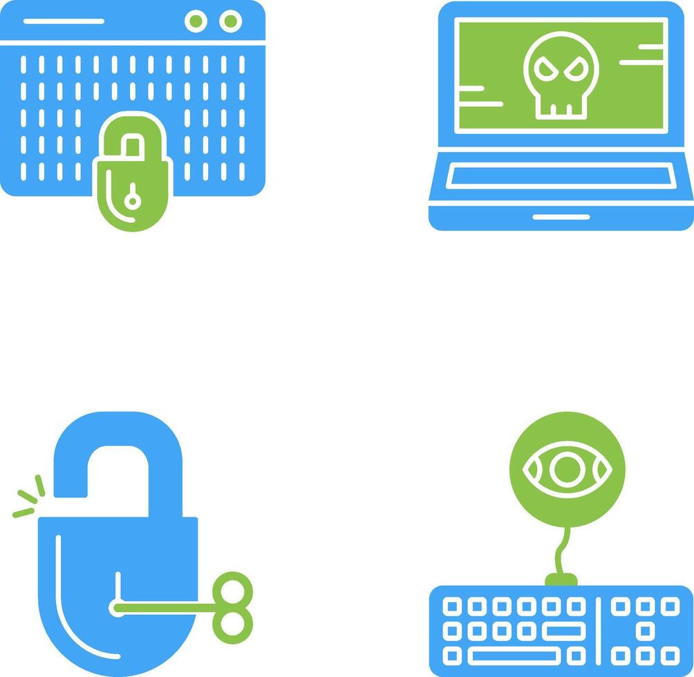 Hacking and Laptop Icon vector