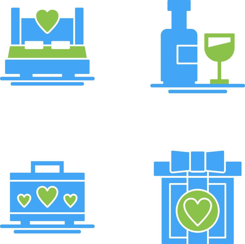 Double and Wine Bottle Icon vector