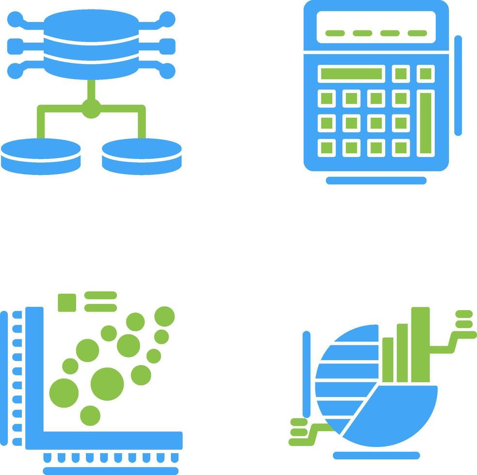 Structured Data and Calculator Icon vector