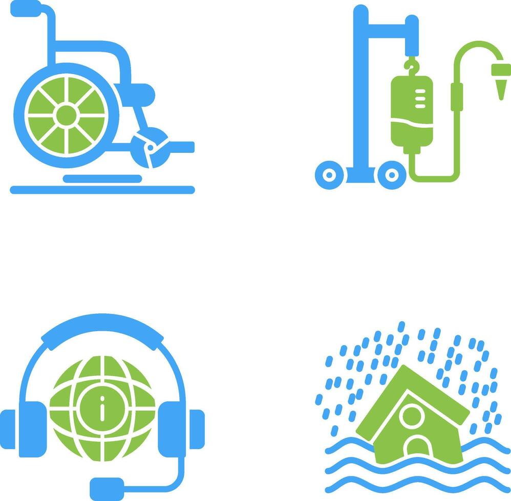 Wheel Chair and Intravenous Icon vector
