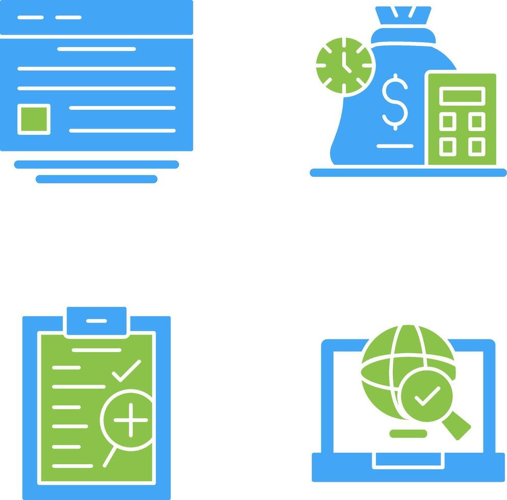 Website and Expense Icon vector