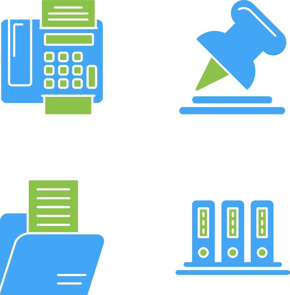 Fax Machine and Pin Icon vector