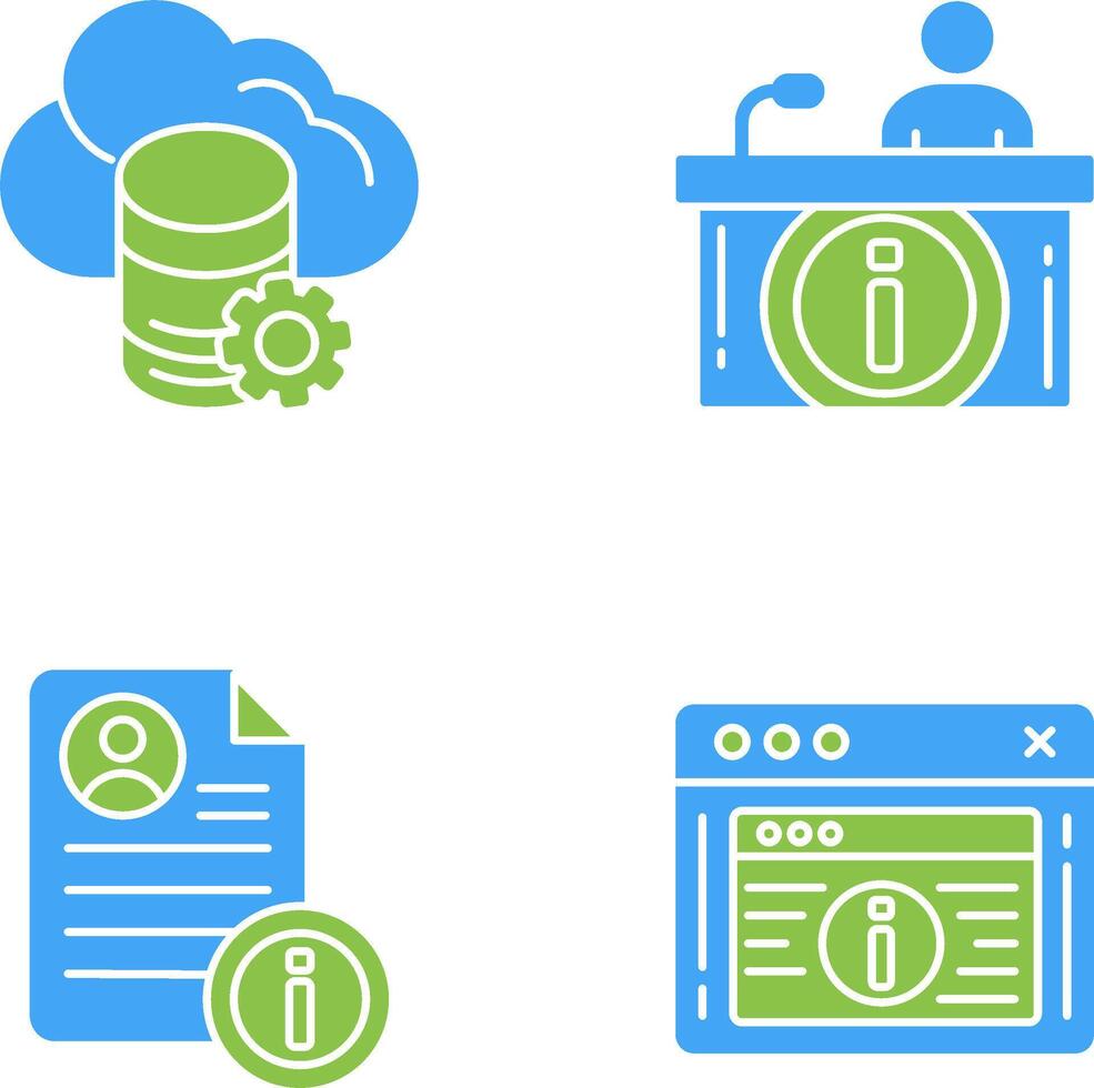 cloud data and information desk Icon vector