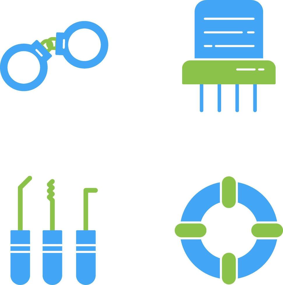 Handcuffs and Paper Shredder Icon vector