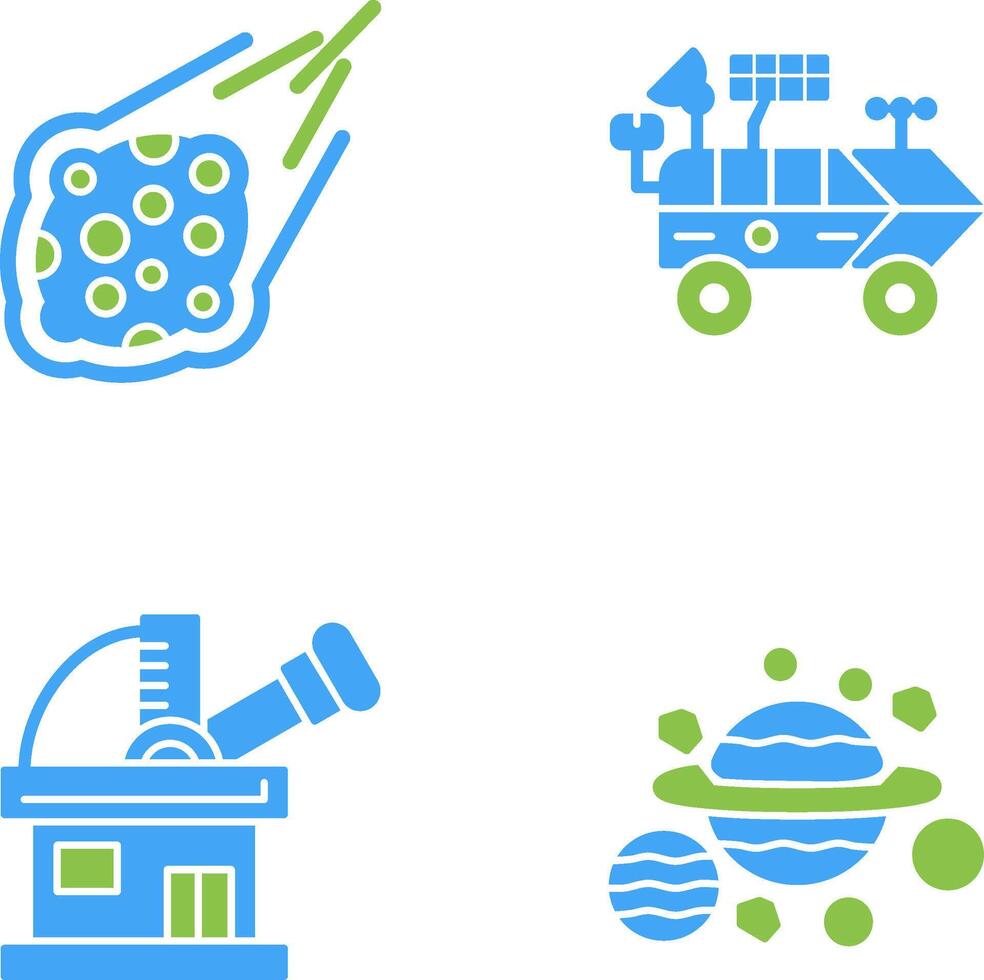 meteroite and moon rover Icon vector