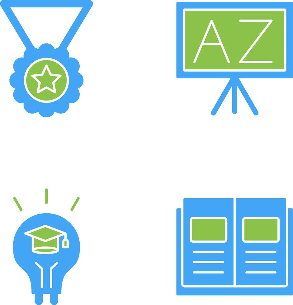 Medal and From A To Z Icon vector