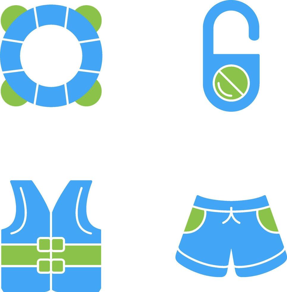 Life Preserver and Do Not Disturb Icon vector