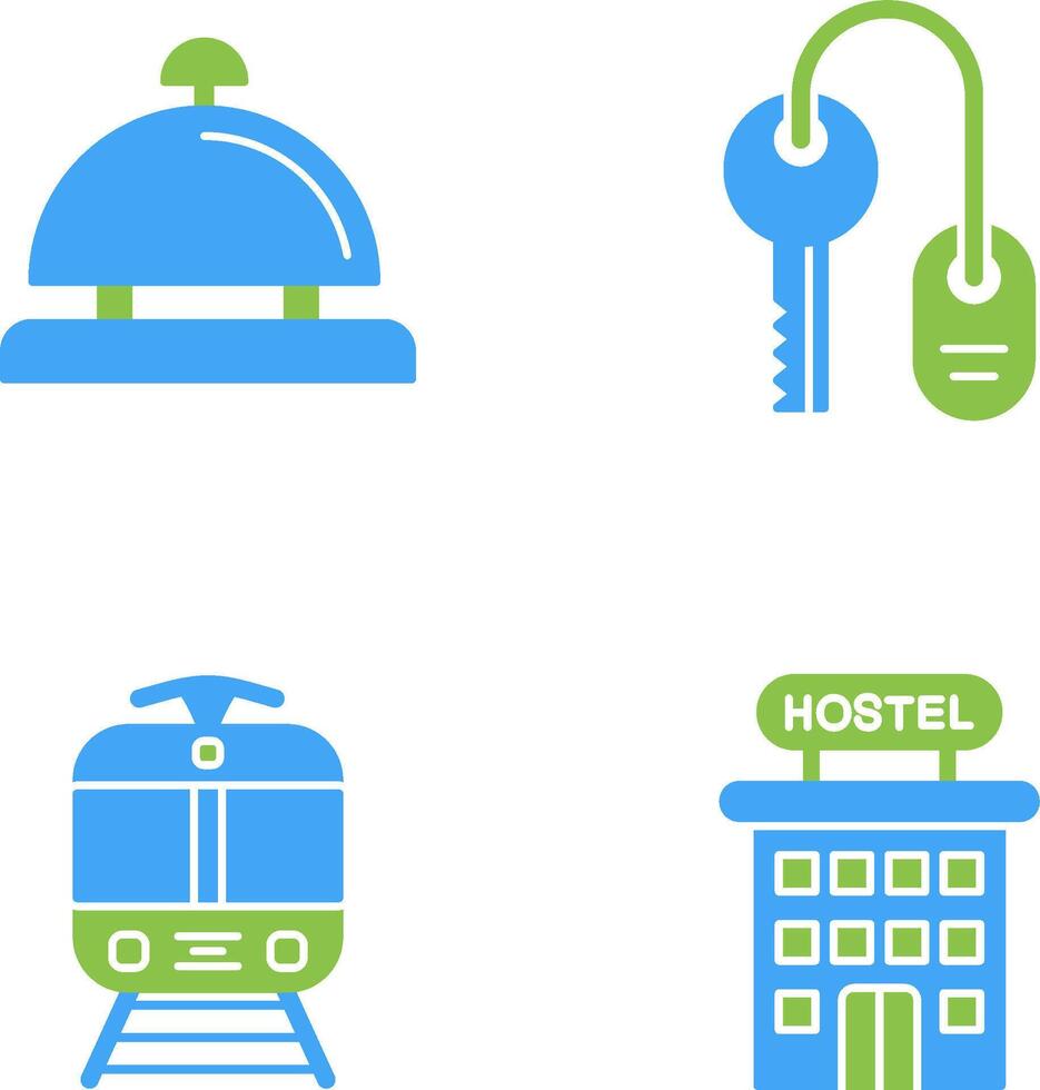 Room key and Desk Bell Icon vector