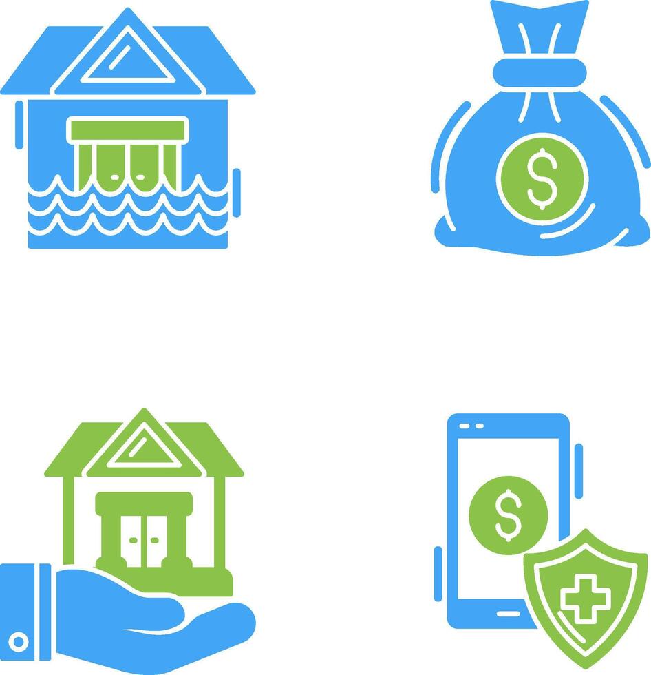 Natural Disaster and Money Bag Icon vector