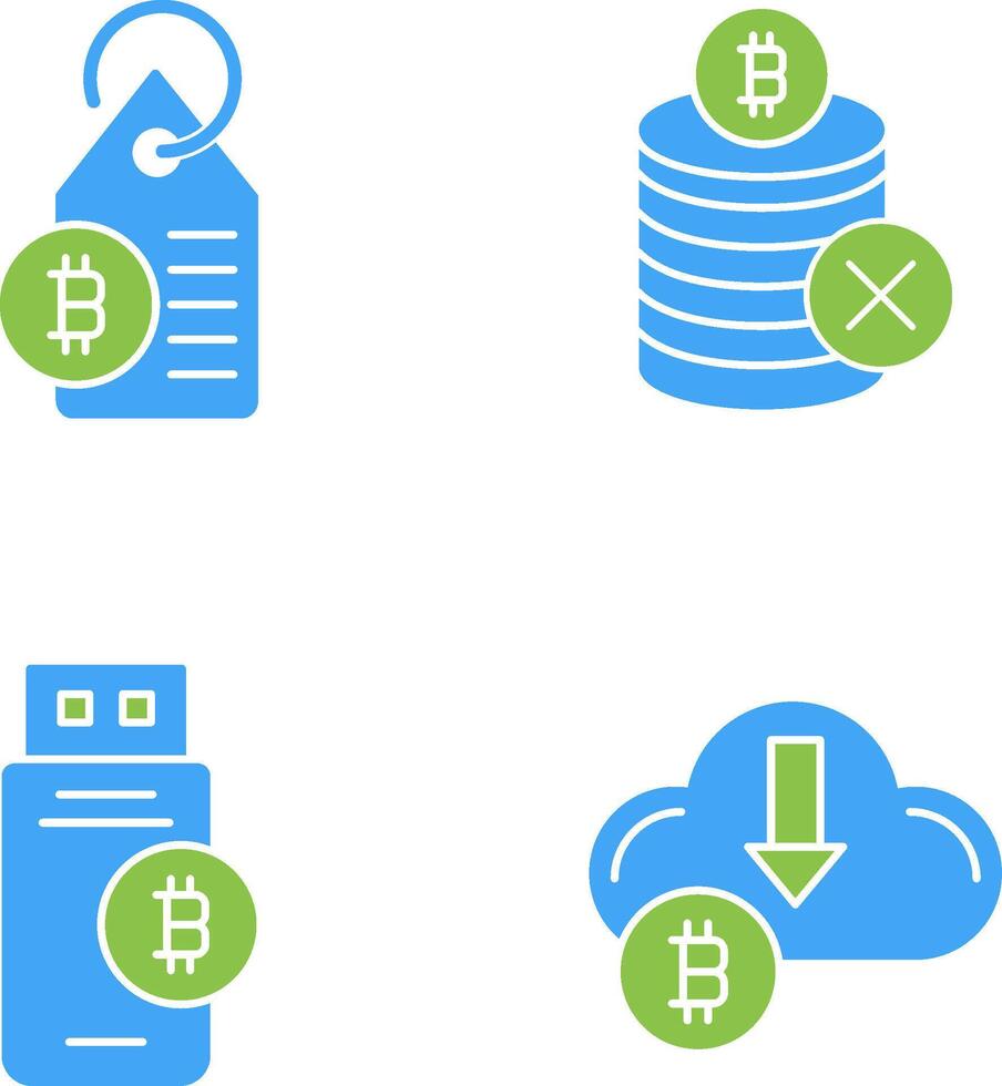 no aceptado y bitcoin etiqueta etiqueta icono vector