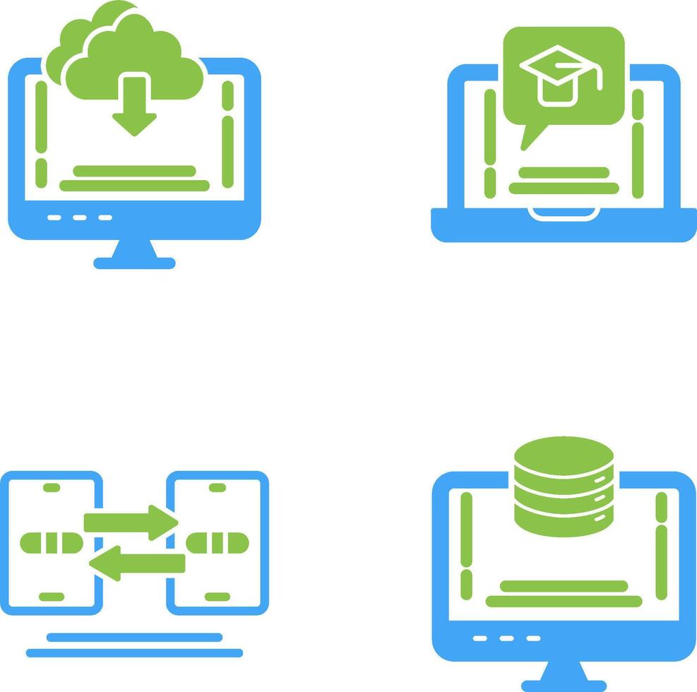Download and E Learning Icon vector