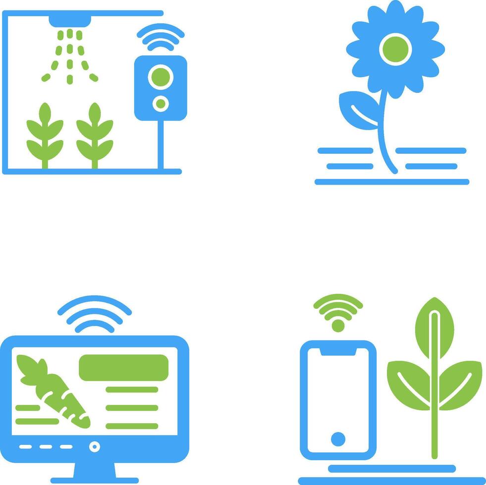 Smart Farm and Flowers Icon vector