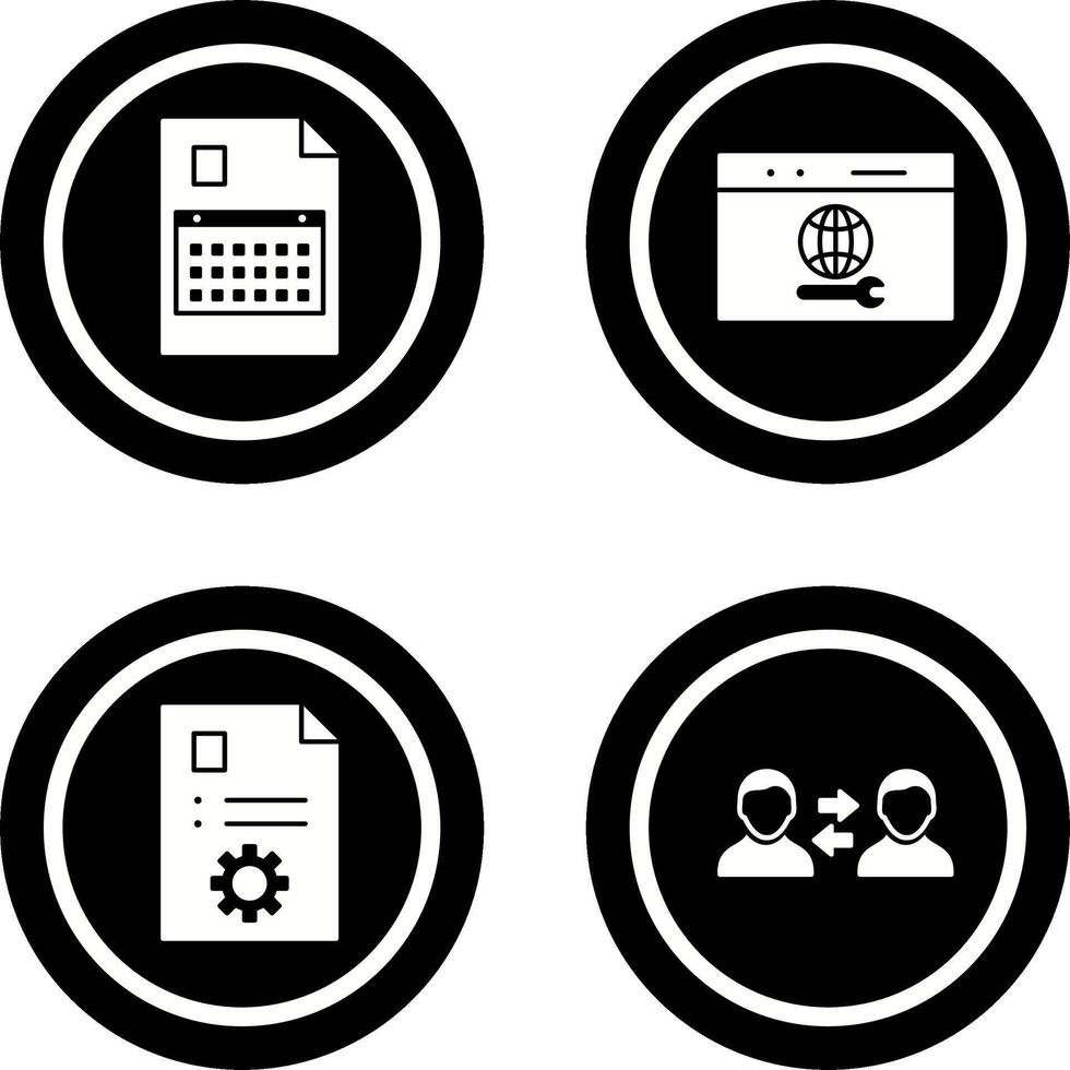 content planning and web support Icon vector