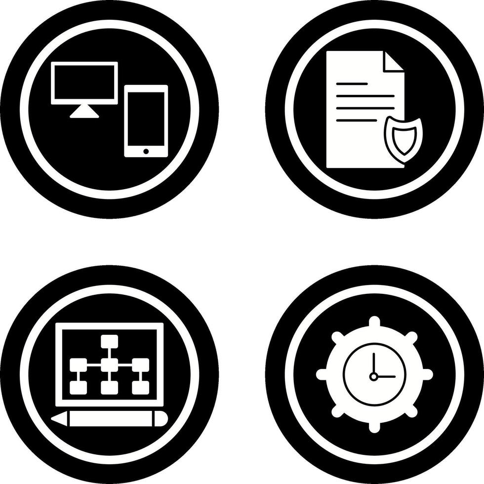 devices and private document Icon vector