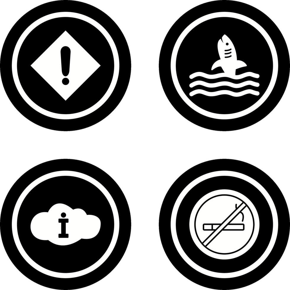 caution sign and dangerous shark Icon vector