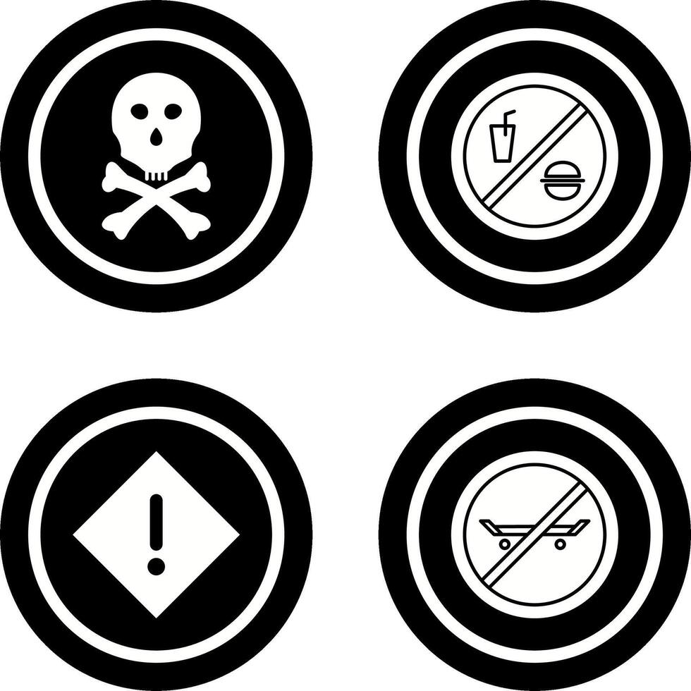 death sign and no foods or drink Icon vector