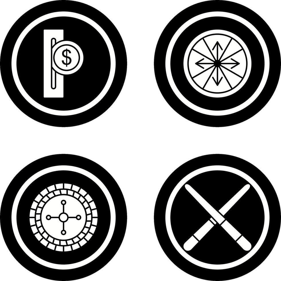 slot for coins and roulette With arrows Icon vector