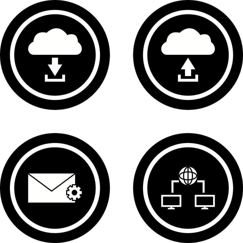 download from cloud upload to cloud Icon vector