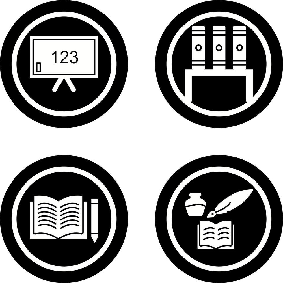 Classroom Board and Bookstand Icon vector