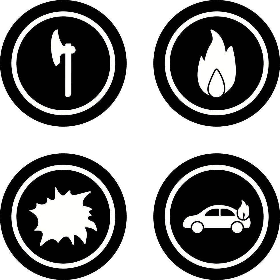 axe and fire Icon vector