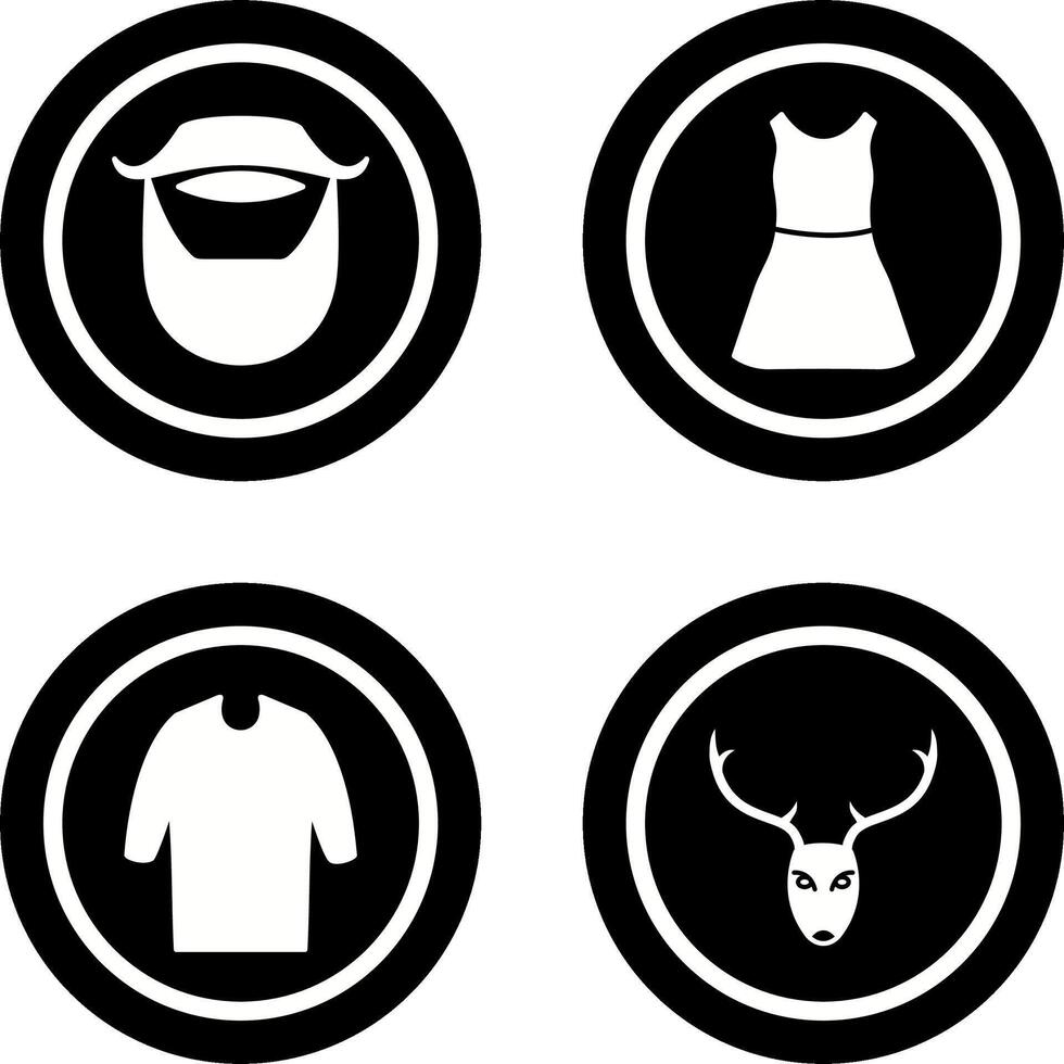 Beard and Moustache and Dress Icon vector