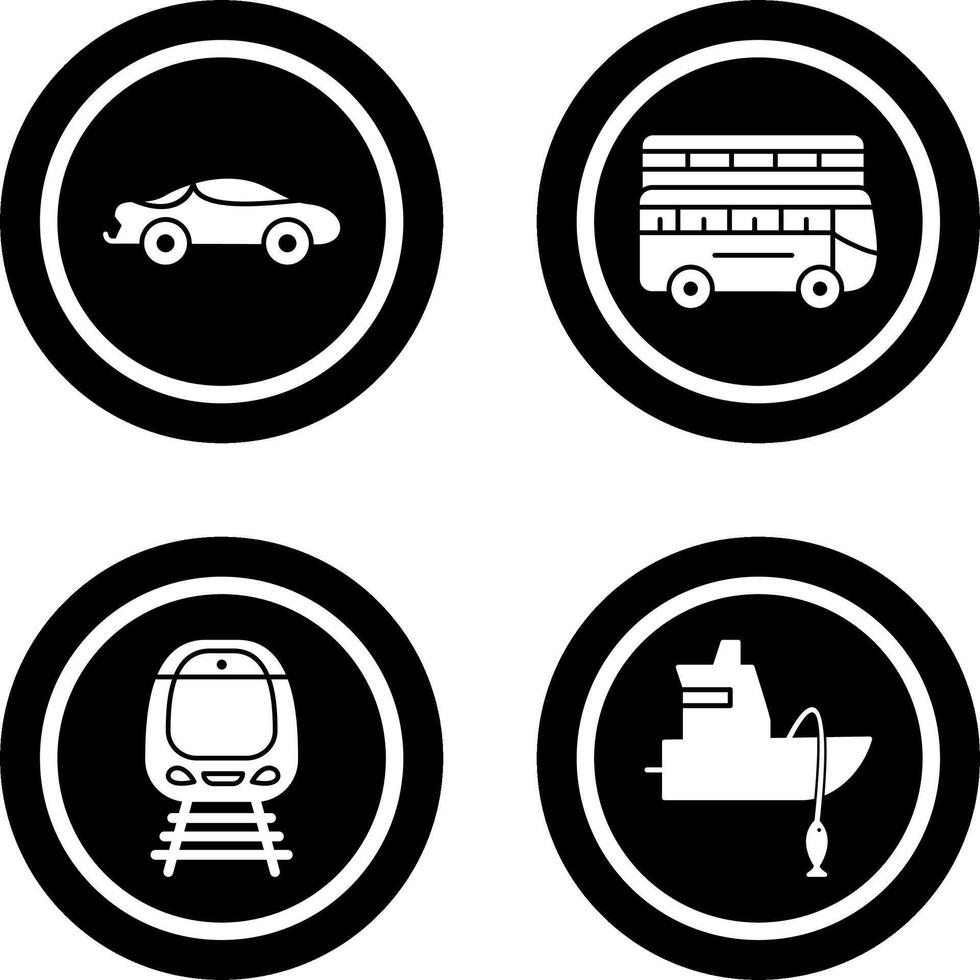 Sports Car and Double Icon vector