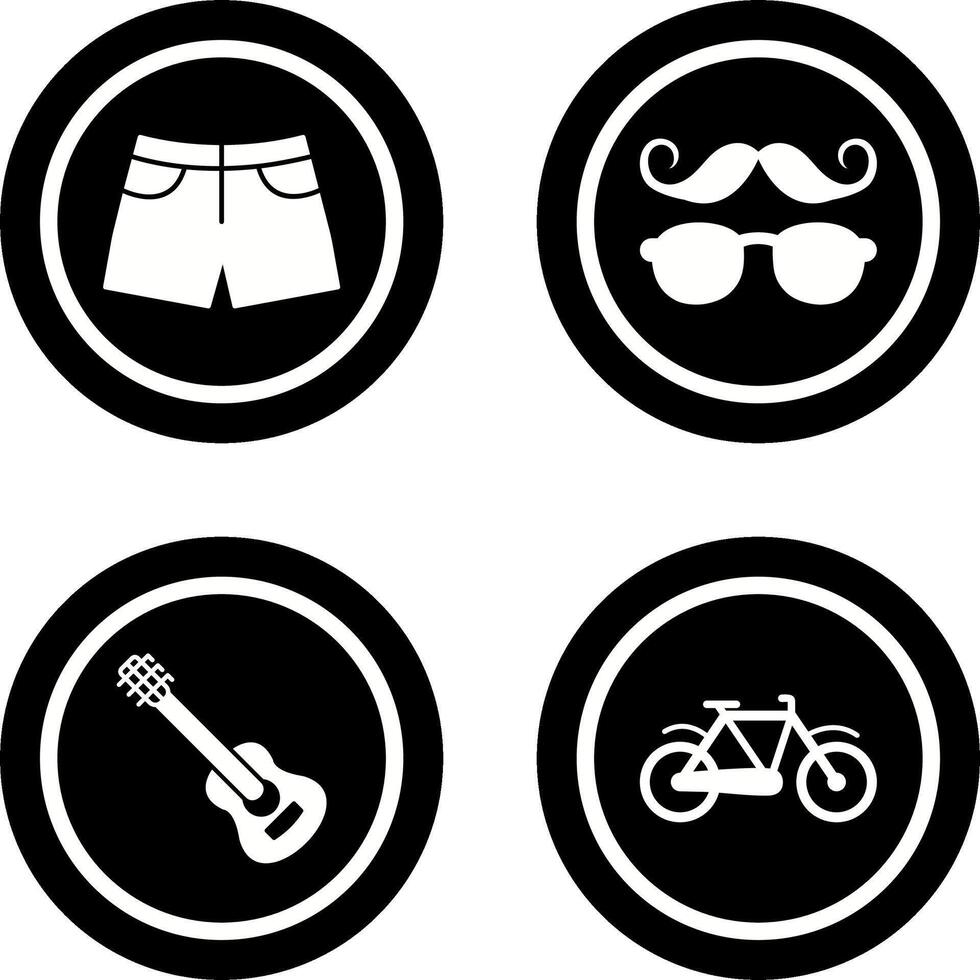 hipster estilo y pantalones cortos icono vector