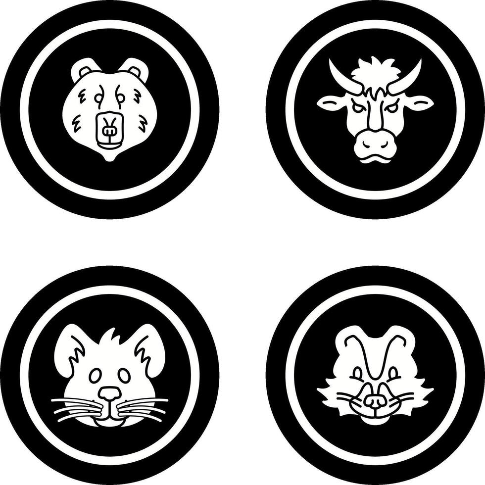 Polar Bear and Bison Icon vector