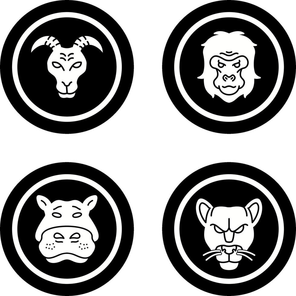 Goat and Gorilla Icon vector