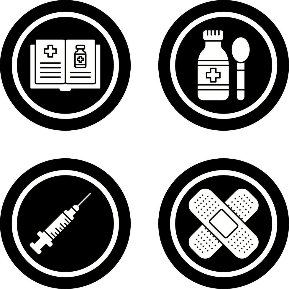 Medical Book and Syrup Icon vector