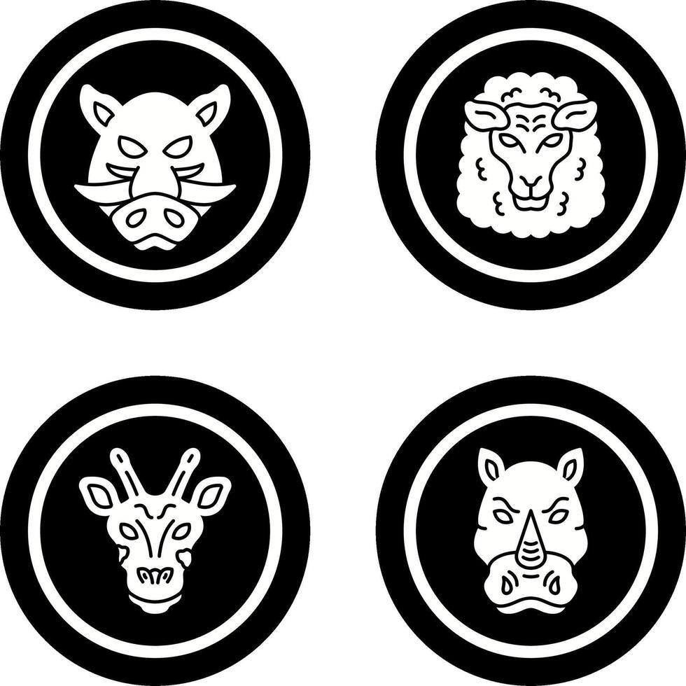 Sheep and Boar Icon vector