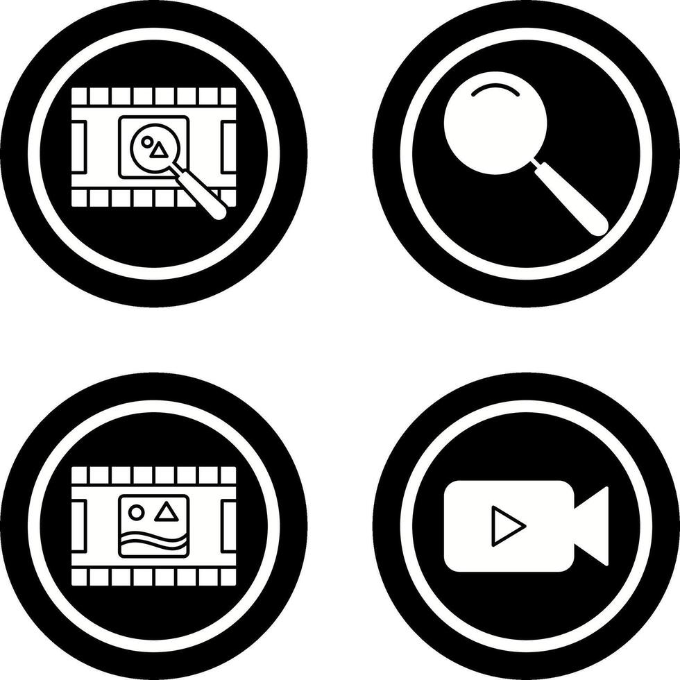 find pictures and magnifier Icon vector