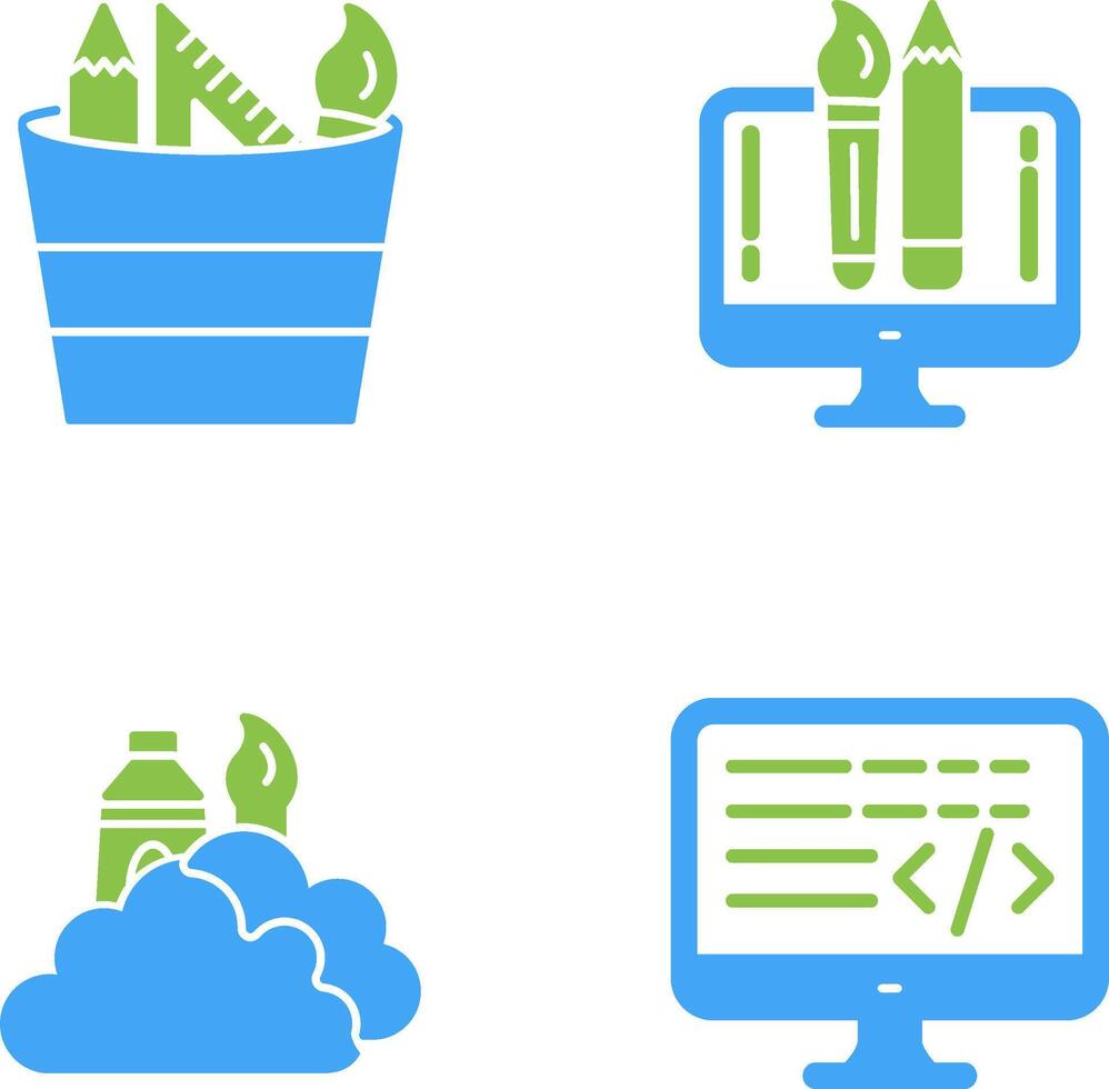 graphic tools and creative design Icon vector