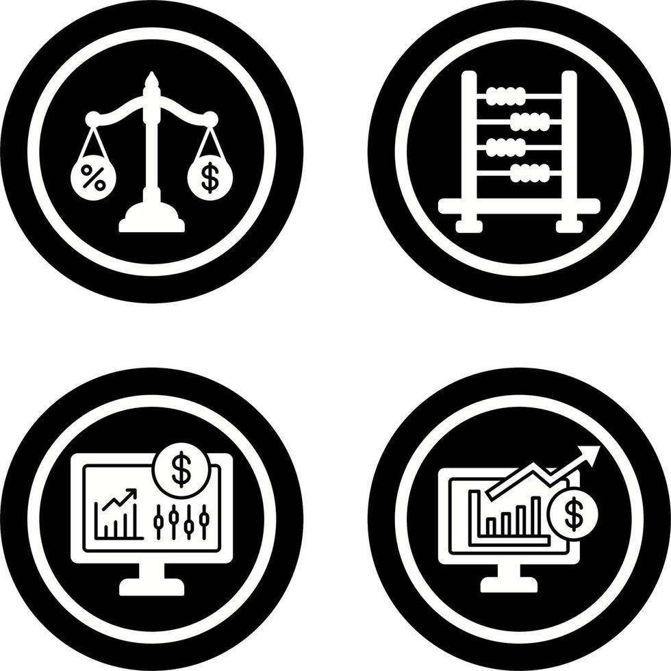 Scale and Abacus Icon vector