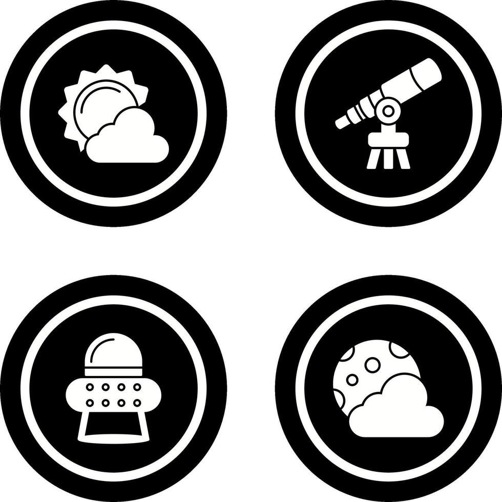 sun and telescope Icon vector