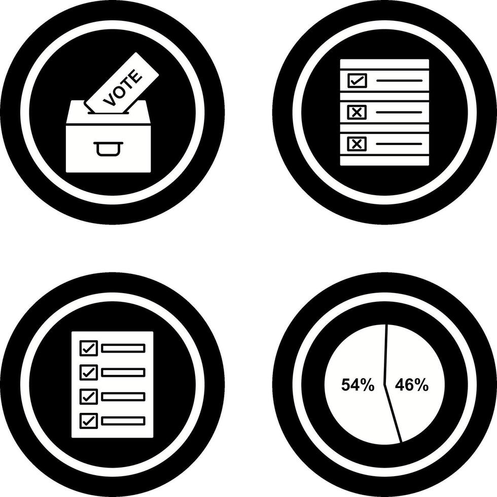 Casting Vote and Ballot Paper Icon vector