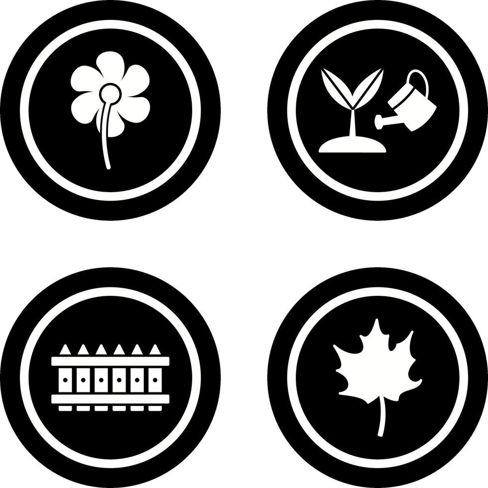 Small flowers and Growing Plant Icon vector