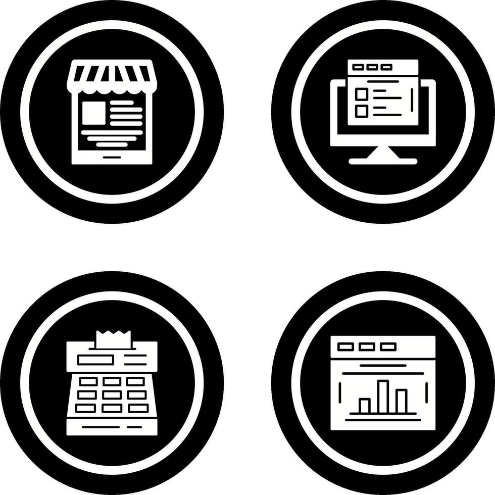 Mobile Shop and Search Product Icon vector