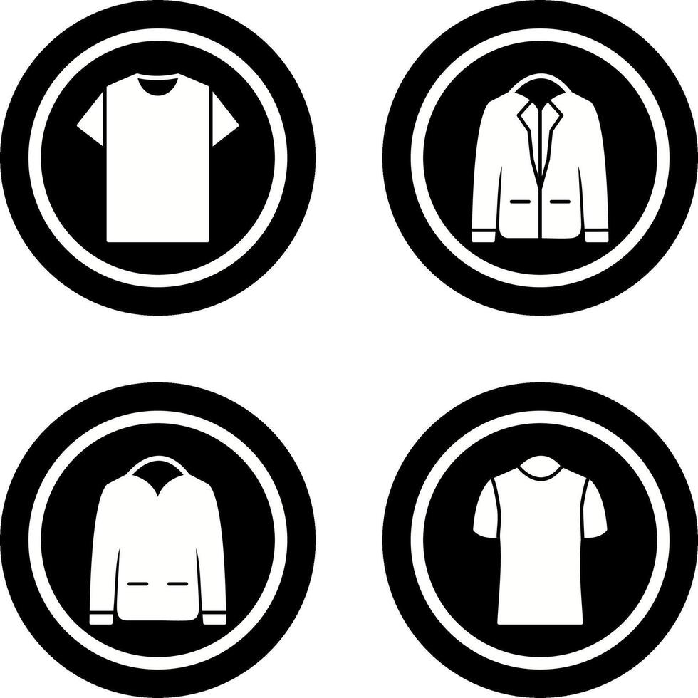 Plain T Shirt and Stylish Jacket Icon vector