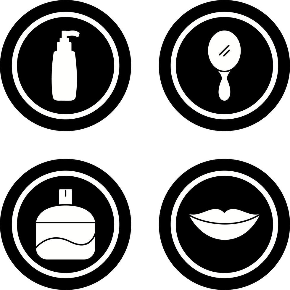 cosmético producto y espejo icono vector