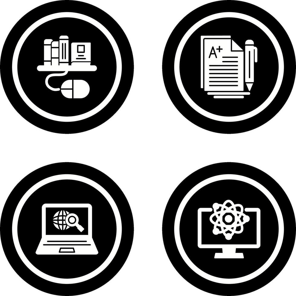 Digital Library and Essay Icon vector