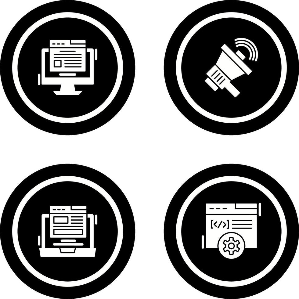 Blog y megáfono icono vector