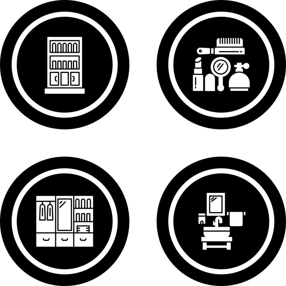 Book Shelf and Makeup Icon vector