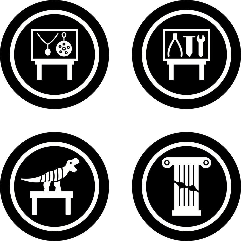 Jewel Exhibit and Tools Exhibit Icon vector